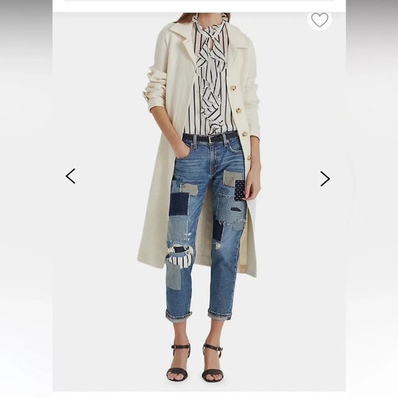 NWT Ralph Lauren Patchwork Stretch Relaxed Taper Denim Jeans Size 6 - Picture 12 of 12